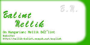 balint mellik business card